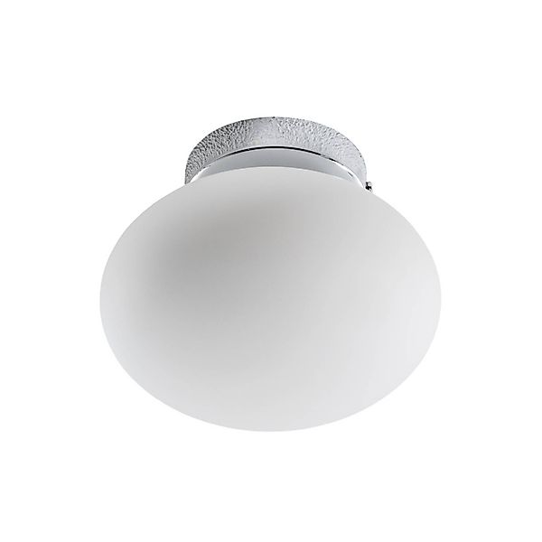 Deckenlampe Ufo, chrom/weiß, Ø 18 cm, Glas, G9 günstig online kaufen