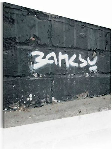 artgeist Wandbild Banksy: Unterschrift grau/weiß Gr. 60 x 40 günstig online kaufen