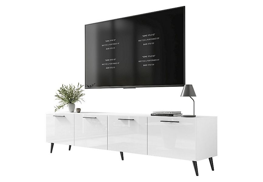 Lookway TV-Schrank AURA 200 cm in Weiß mit Griffen Breite 200 cm günstig online kaufen