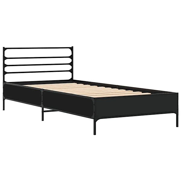 vidaXL Bettgestell Schwarz 90x200 cm Holzwerkstoff und Metall 845582 günstig online kaufen