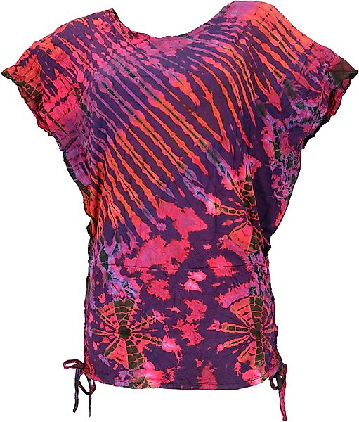 Guru-Shop T-Shirt Batikshirt mit Fledermausärmeln, lockeres.. günstig online kaufen