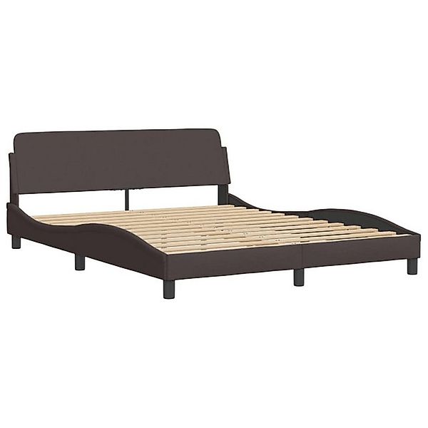 furnicato Bettgestell "Dover" Dunkelbraun 160x200 cm Stoff (1-tlg) günstig online kaufen