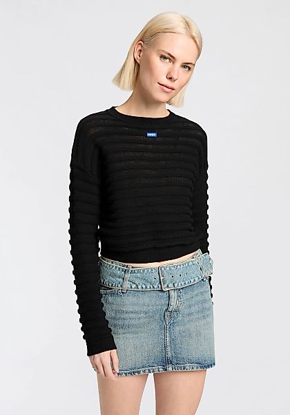 HUGO Blue Strickpullover "Slummya", mit dezenter Streifenstruktur günstig online kaufen