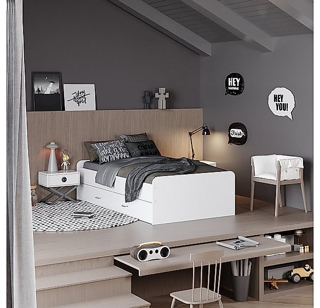 VitaliSpa® Kinderbett Jaspar, Weiß, 90x200 cm mit Lattenrost, ohne Matratze günstig online kaufen