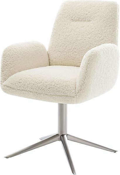 DELIFE Polsterstuhl Zoa-Flex, Fußkreuz Edelstahl Teddystoff günstig online kaufen