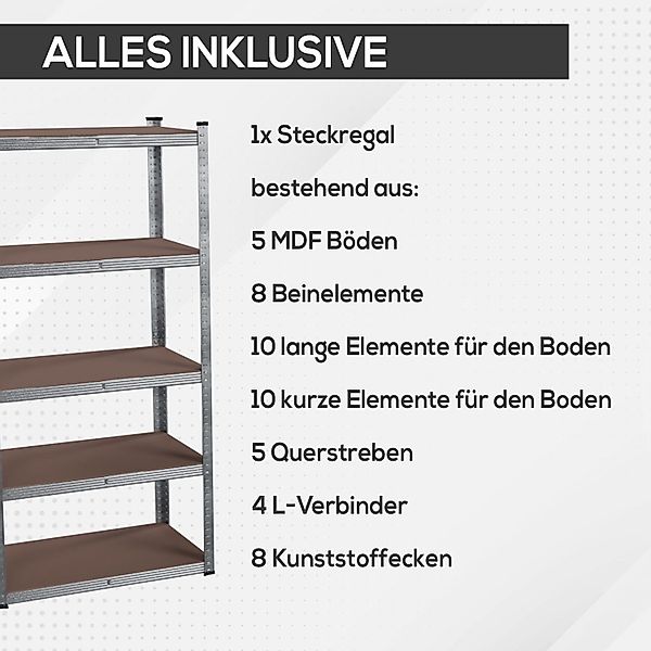 TroniTechnik Regal Schwerlastregal mit 5 Holzböden, günstig online kaufen