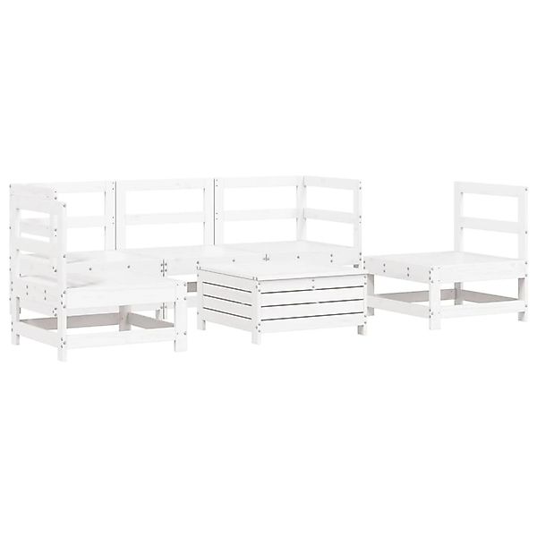 vidaXL 6-Tlg Garten-Sofagarnitur Weiß Massivholz Kiefer 3250713 günstig online kaufen