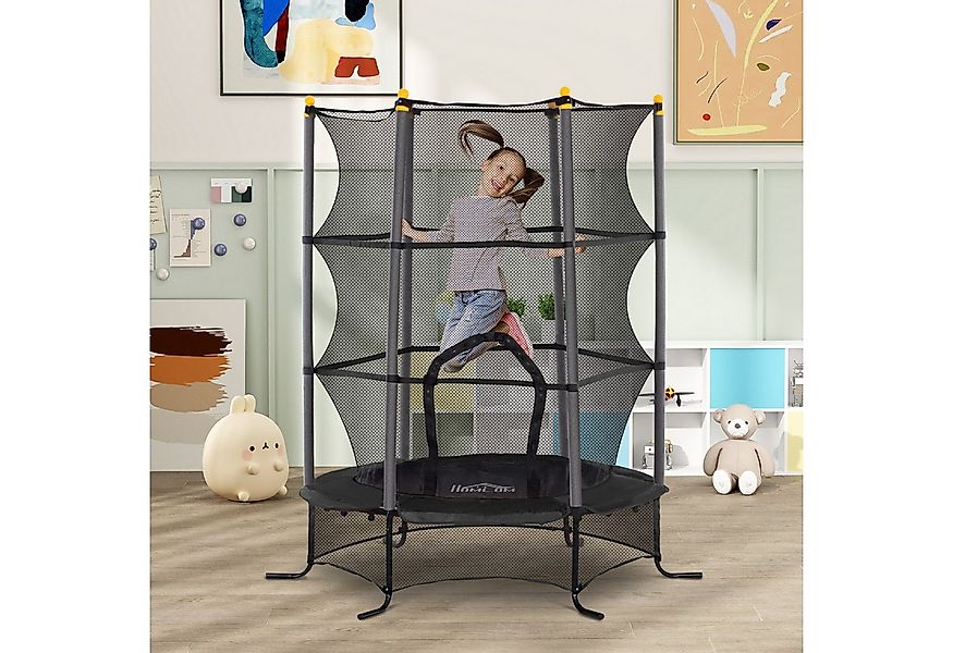 HOMCOM Kindertrampolin Ø163 cm, mit Sicherheitsnetz, Randabdeckung, Ø 163 c günstig online kaufen