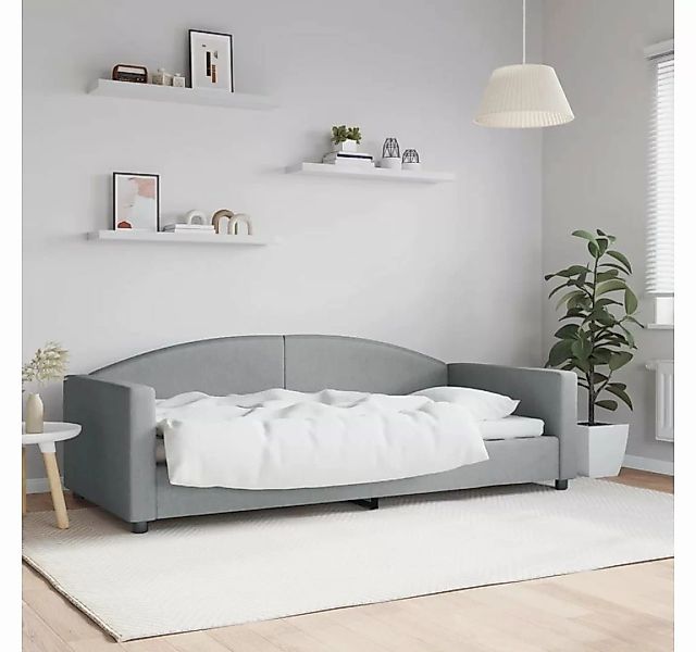 furnicato Bett Tagesbett Hellgrau 90x200 cm Stoff günstig online kaufen