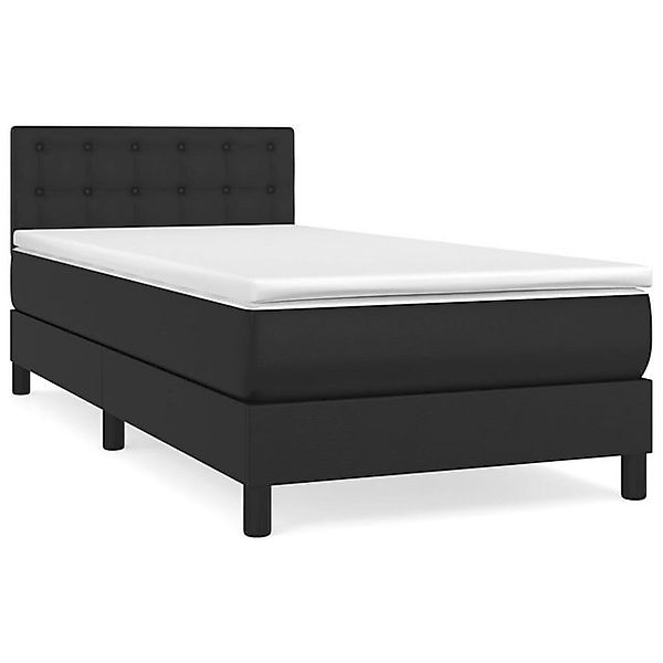 vidaXL Boxspringbett, Boxbett mit Matratze Schwarz 80x200 cm Kunstleder günstig online kaufen