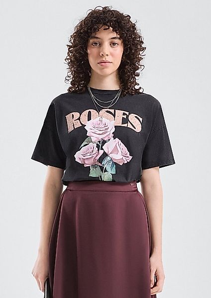 QS Kurzarmshirt T-Shirt Gewaschenes Printshirt günstig online kaufen