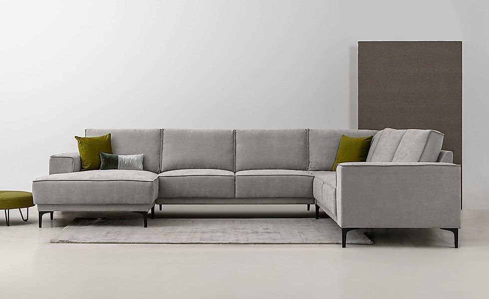 Places of Style Wohnlandschaft "XXL Sofa Oland, Struktur, Flachgewebe, Luxu günstig online kaufen
