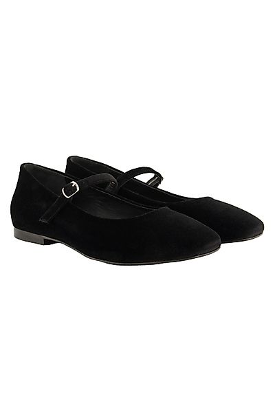 Ulla Popken Samt-Ballerinas Riemchen Blockabsatz Weite günstig online kaufen