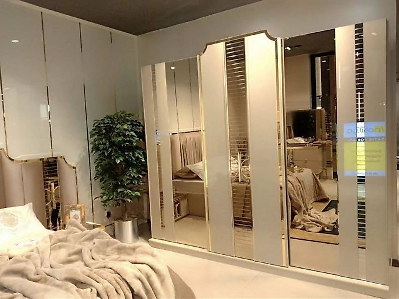 JVmoebel Kleiderschrank Beige Schlafzimmer Luxus Kleiderschrank Holz (Nur K günstig online kaufen