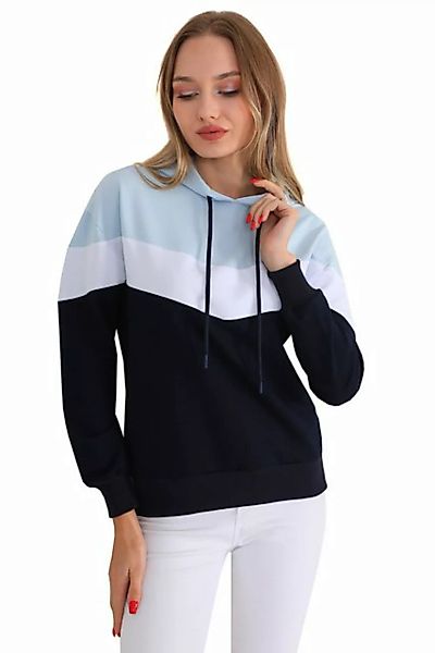 Bongual Kapuzensweatshirt Sweatshirt Longsleeve Hoodie Zickzack günstig online kaufen