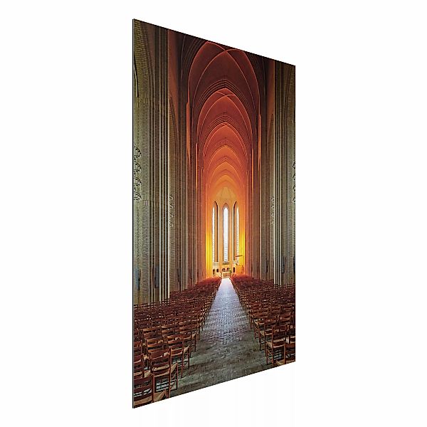 Alu-Dibond Bild - Hochformat 2:3 Grundtvigskirche in Kopenhagen günstig online kaufen