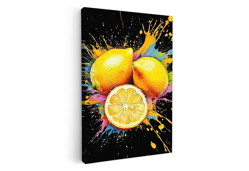 OneMillionCanvasses® Leinwandbild Zitrone - Graffiti - Farbenfroh - Farbe - günstig online kaufen