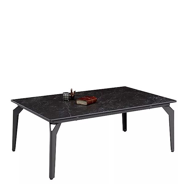 Wohnzimmer Tisch mit Keramikplatte in Schwarz 110 cm breit günstig online kaufen