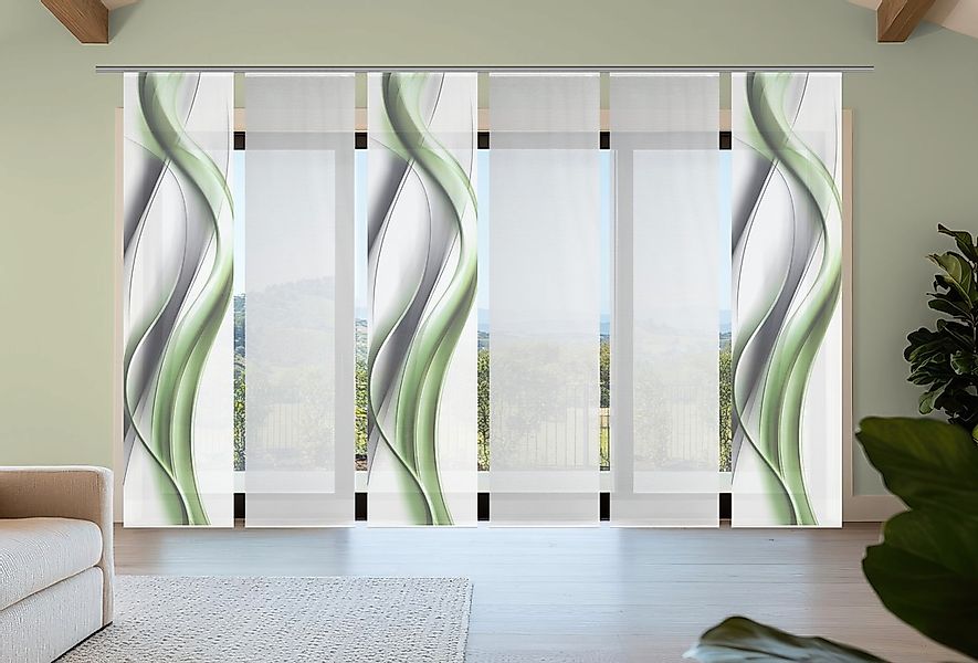 Vision S Schiebegardine "CARA" Paneelwagen 6 Stk. tlg. Schiebevorhang,Bambu günstig online kaufen