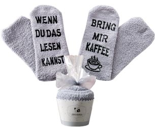 Lucadeau Kuschelsocken mit Spruch "bring mir günstig online kaufen