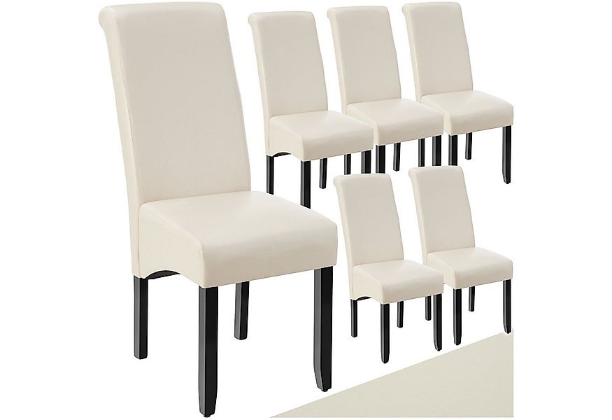 tectake Esszimmerstuhl Küchenstuhl, ergonomisch, massives Hartholz (Set, 6 günstig online kaufen