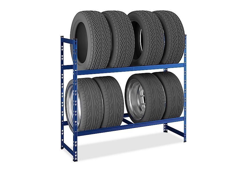 relaxdays Schwerlastregal Reifenregal für 8 Reifen, 1-tlg., blau günstig online kaufen