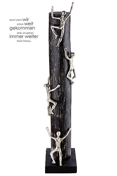 GILDE Dekoobjekt Holz Skulptur schwarz Hoch günstig online kaufen