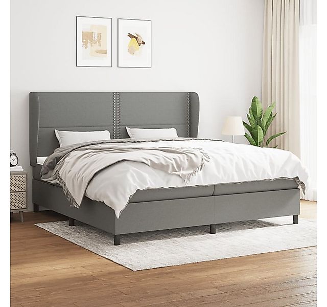 vidaXL Boxspringbett Boxspringbett mit Matratze Dunkelgrau 200x200 cm Stoff günstig online kaufen