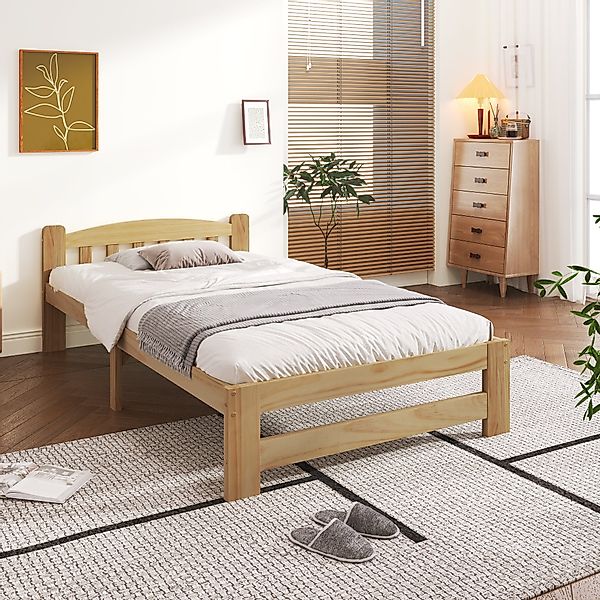 OKWISH Massivholzbett Futonbett, Doppelbett Kinderbett Funktionsbett günstig online kaufen