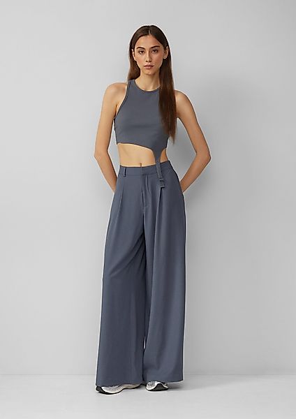 QS Stoffhose Bundfaltenhose mit weitem Bein, günstig online kaufen