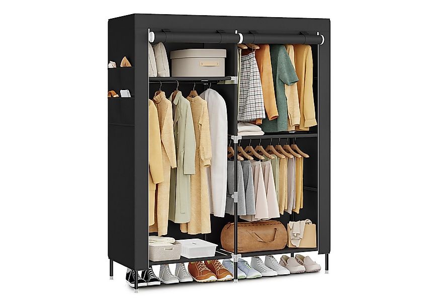 SONGMICS Kleiderschrank Stoffschrank, 3 / 4 Hängefächer, mit Ablagen, Seite günstig online kaufen