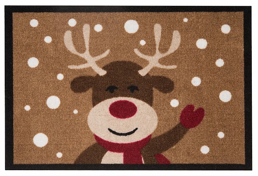 HANSE Home Fußmatte "Reindeer, Türmatte" In- & Outdoor, Rutschfest, Rentier günstig online kaufen