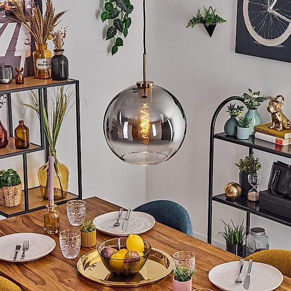 hofstein Hängeleuchte Hängelampe aus Metall/Glas in günstig online kaufen