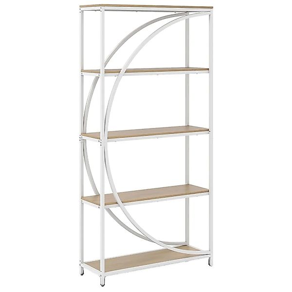Costway Geometrisches Bücherregal Holz & Metall ‎Natur 86 x 30 x 175 cm günstig online kaufen