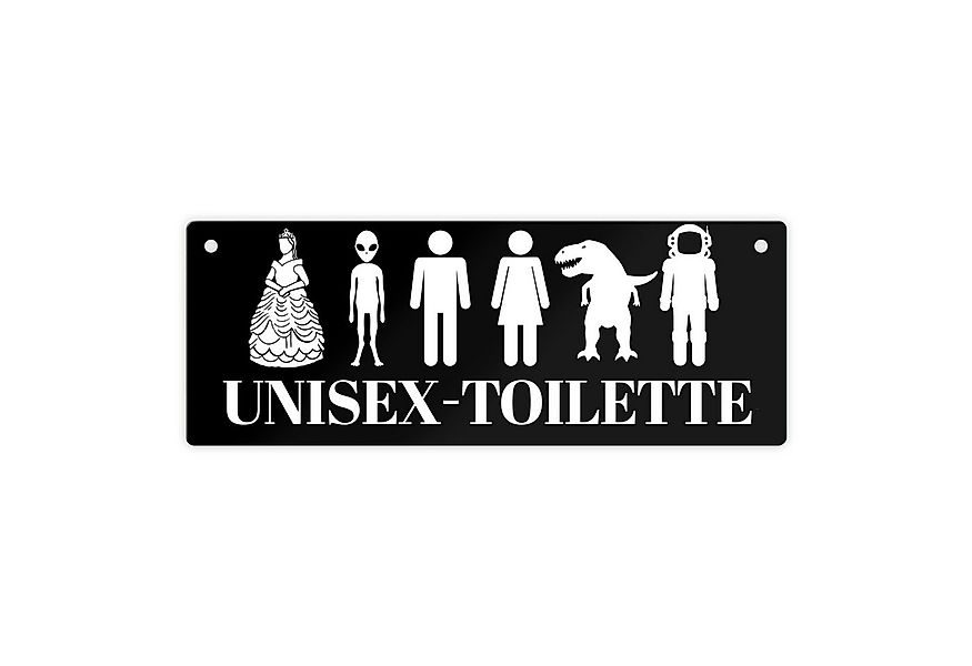 speecheese Metallschild Unisex-Toilette Metallschild in schwarz günstig online kaufen