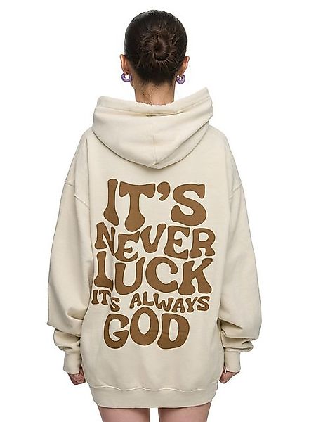 Worldclassca Hoodie Worldclassca Oversized "LUCK" Print Hoodie Kapuzenpullo günstig online kaufen