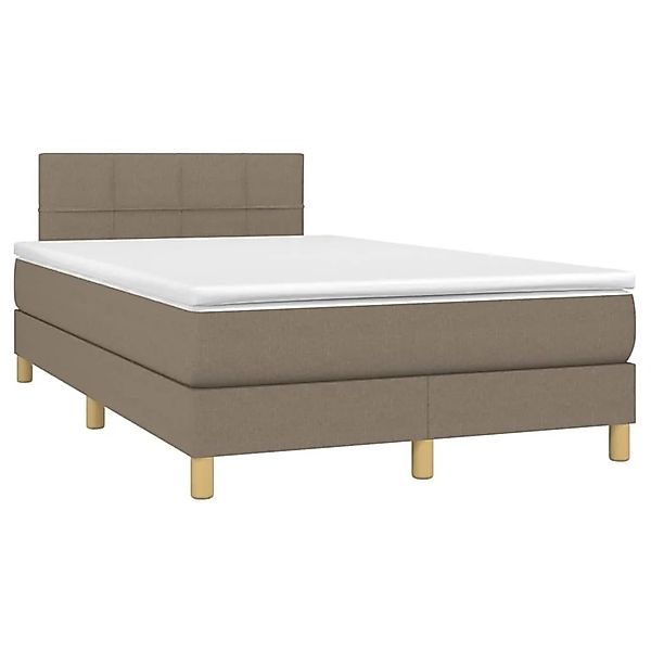vidaXL Boxspringbett mit Matratze & LED Taupe 120x200 cm Stoff 3133705 günstig online kaufen