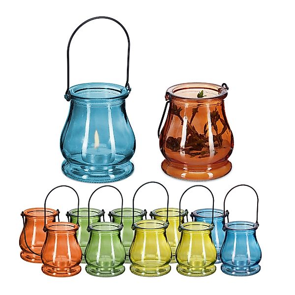 relaxdays Windlicht Glas Windlicht im 12er günstig online kaufen