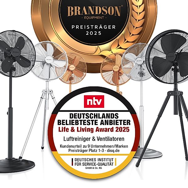 Brandson Standventilator Oszillation 80°, Neigbar 30°, günstig online kaufen