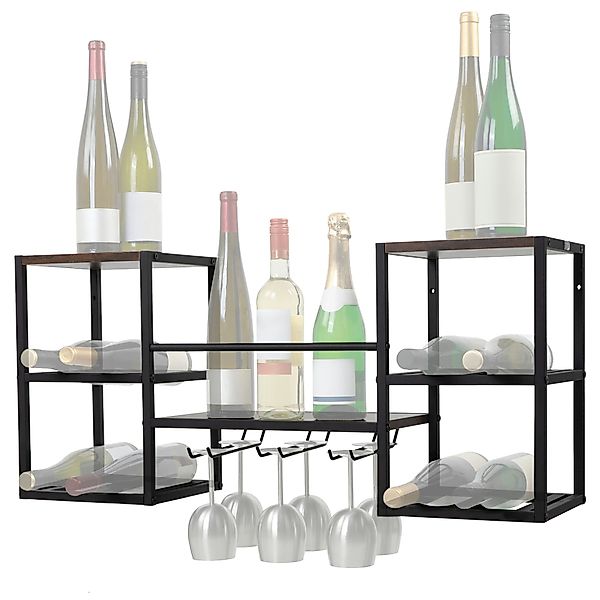 Zelsius Weinregal Weinhalter Wandmontiert, Weinglashalter, Flaschenregal, günstig online kaufen