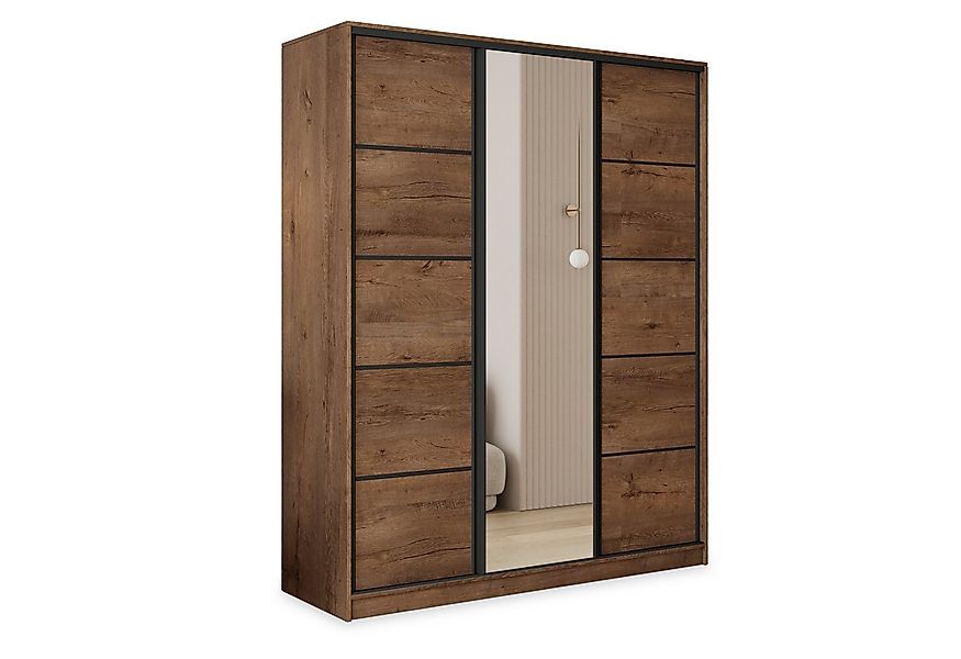 Masseno Schwebetürenschrank PINA Kleiderschrank mit Spiegel und Schubladen günstig online kaufen