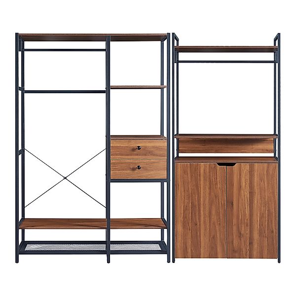 en.casa Garderoben-Set, (Set, 2-teilig), »Larem« Schwarz günstig online kaufen
