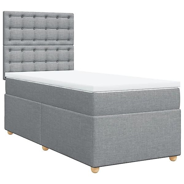 vidaXL Boxspringbett mit Matratze Hellgrau 80x200 cm Stoff 3293421 günstig online kaufen