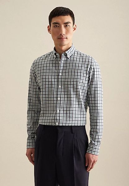 seidensticker Flanellhemd "Slim", Slim Langarm Button-Down-Kragen Karo günstig online kaufen