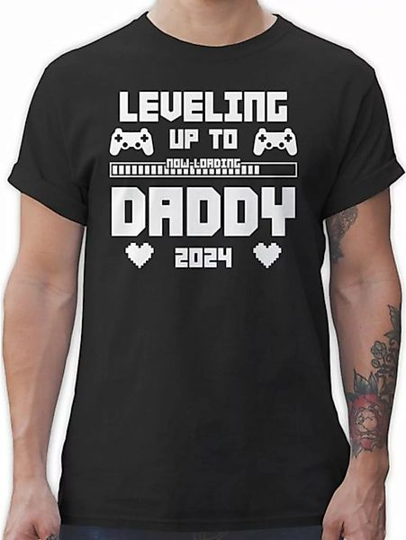 Shirtracer T-Shirt Daddy loading 2024 Level Up Vatertag Geschenk für Papa günstig online kaufen