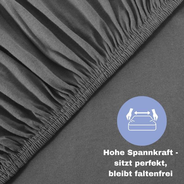 leevitex® Spannbettlaken Spannbettlaken Anthrazit / Grau günstig online kaufen