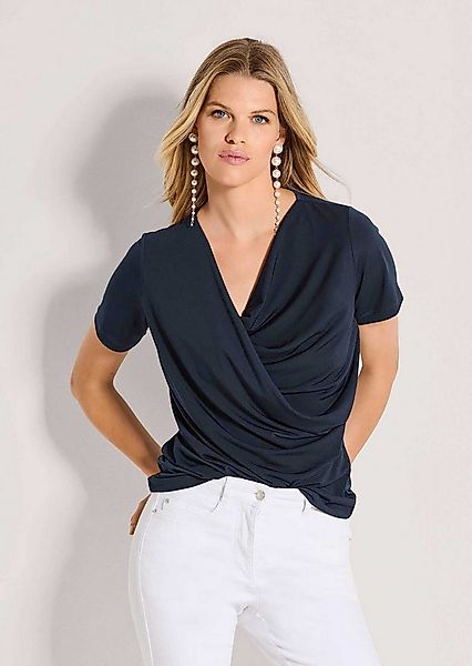 MADELEINE 3/4-Arm-Shirt Elegantes Wickelshirt Kurzarm mit Elasthan Sommerli günstig online kaufen