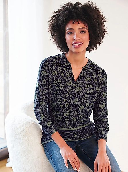 heine Langarmshirt "Druck-Shirt" 1 Stk. tlg. günstig online kaufen