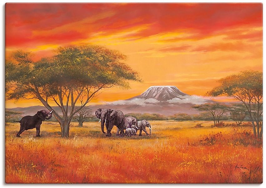 Artland Wandbild »Elefanten« Elefanten Bilder 1 Stk. tlg. als Alubild, Outd günstig online kaufen