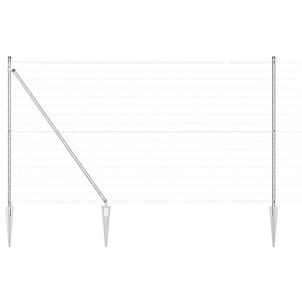 vidaXL Zaun mit Pfosten Silber 1,5 x 10 m Stahl 3350754 günstig online kaufen